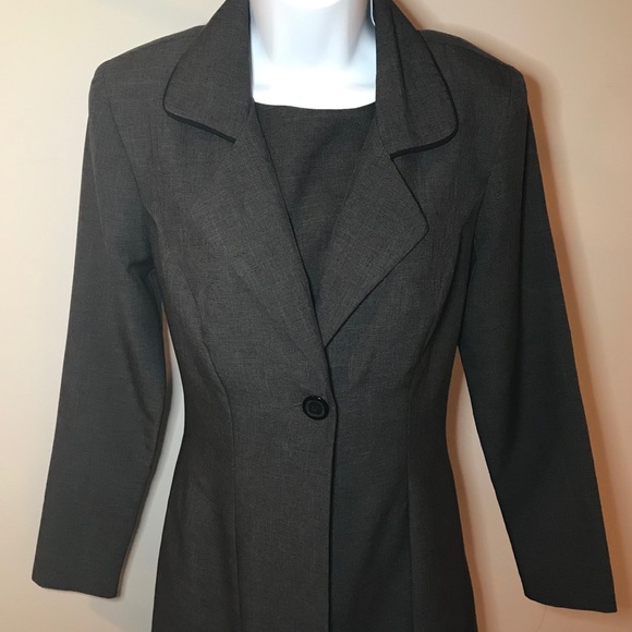 My Michelle Jackets & Blazers - 2-pc Career Grey Dress & Jacket Suit Set in EUC